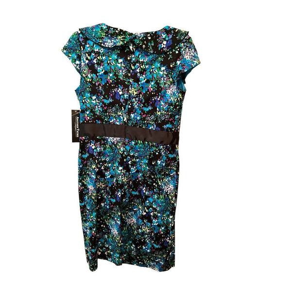 Another Time Dress Women's 10 Multicolor Floral Cotton Lined Round Neck Back Zip - Picture 2 of 7